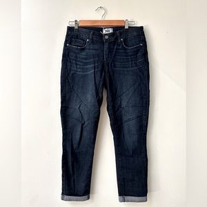 PAIGE Dark Denim Straight Leg Jeans